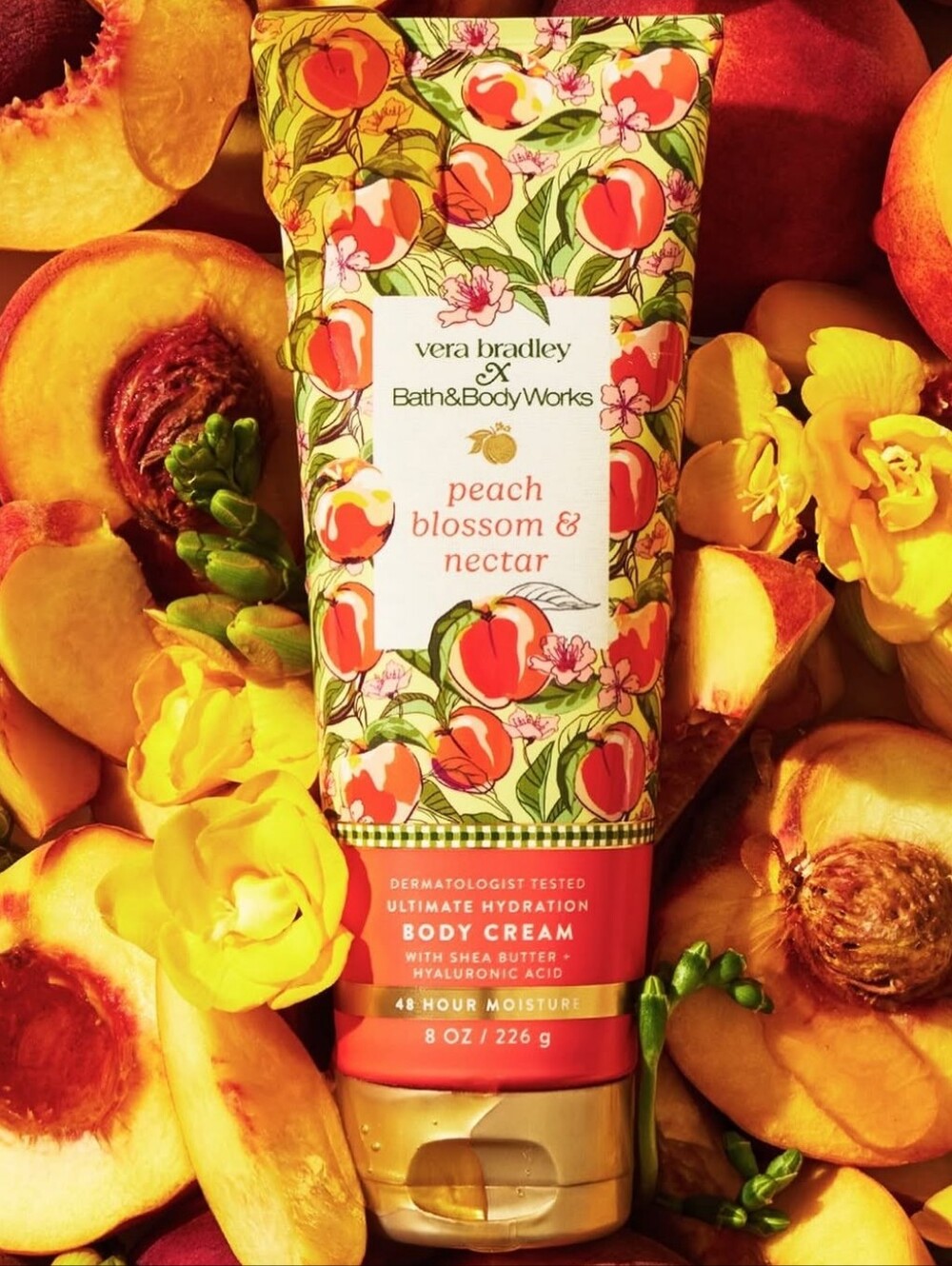 Vera Bradley Bath & Body Works Peach Blossom & Nectar Body Cream 8oz New RARE
